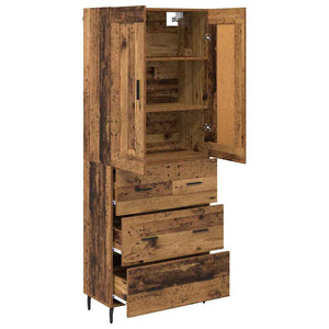 Highboard 2 τμχ. Παλιό ξύλο 69,5 x 34 x 180 εκ.