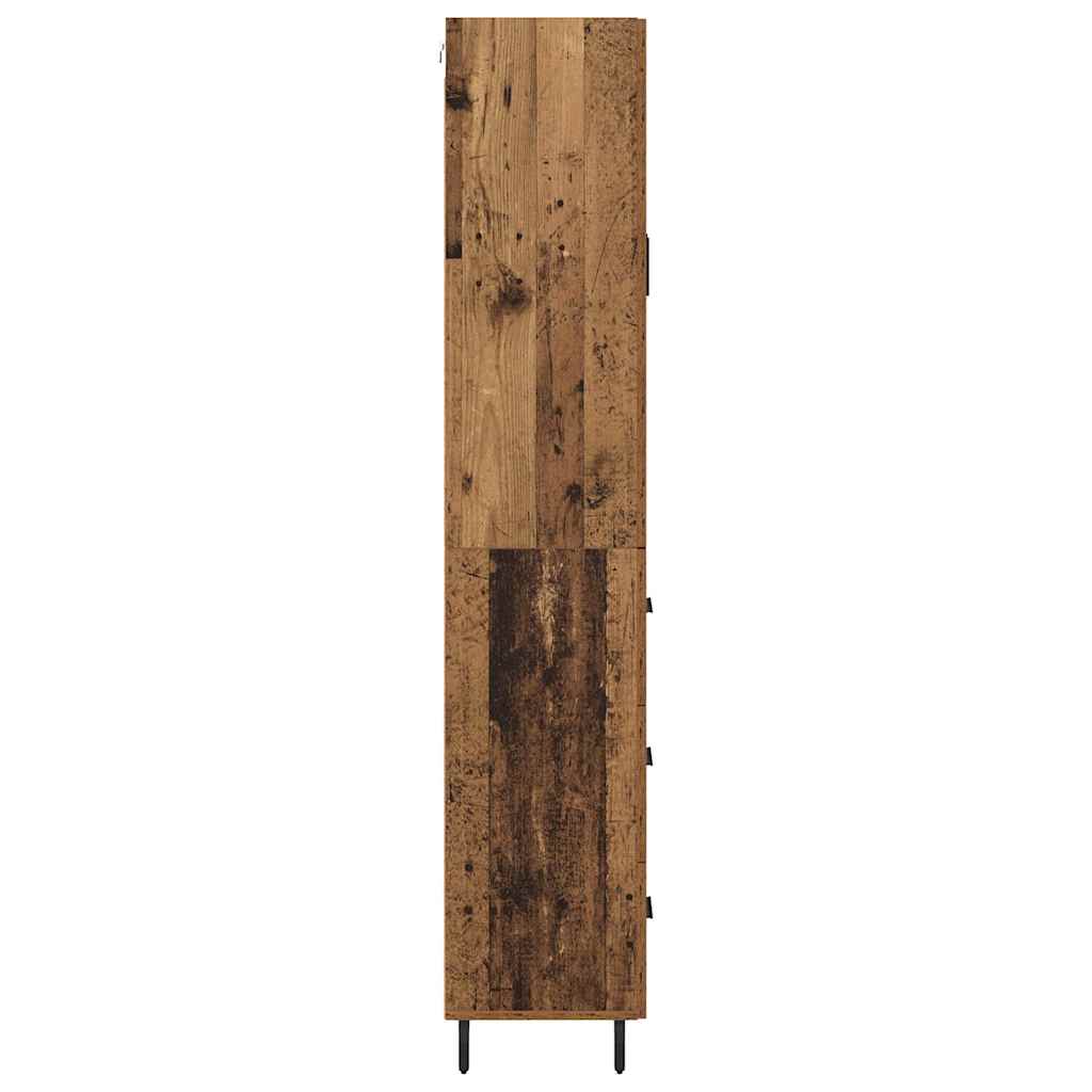 Highboard με συρτάρι 2 pcs Παλιό ξύλο Επεξεργασμένο ξύλο