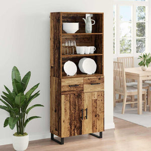 Highboard 2 τμχ. Παλιό ξύλο 69,5 x 34 x 180 εκ.