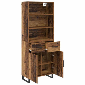 Highboard 2 τμχ. Παλιό ξύλο 69,5 x 34 x 180 εκ.