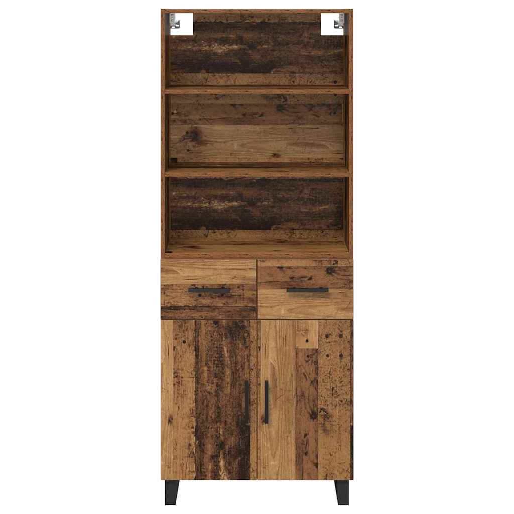Highboard με συρτάρι 2 pcs Παλιό ξύλο Επεξεργασμένο ξύλο