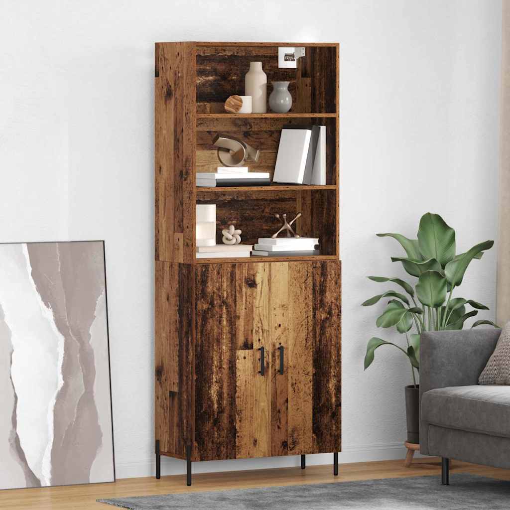 Highboard Παλιό Ξύλο 69,5 x 32,5 x 180 εκ Επεξεργασμένο ξύλο
