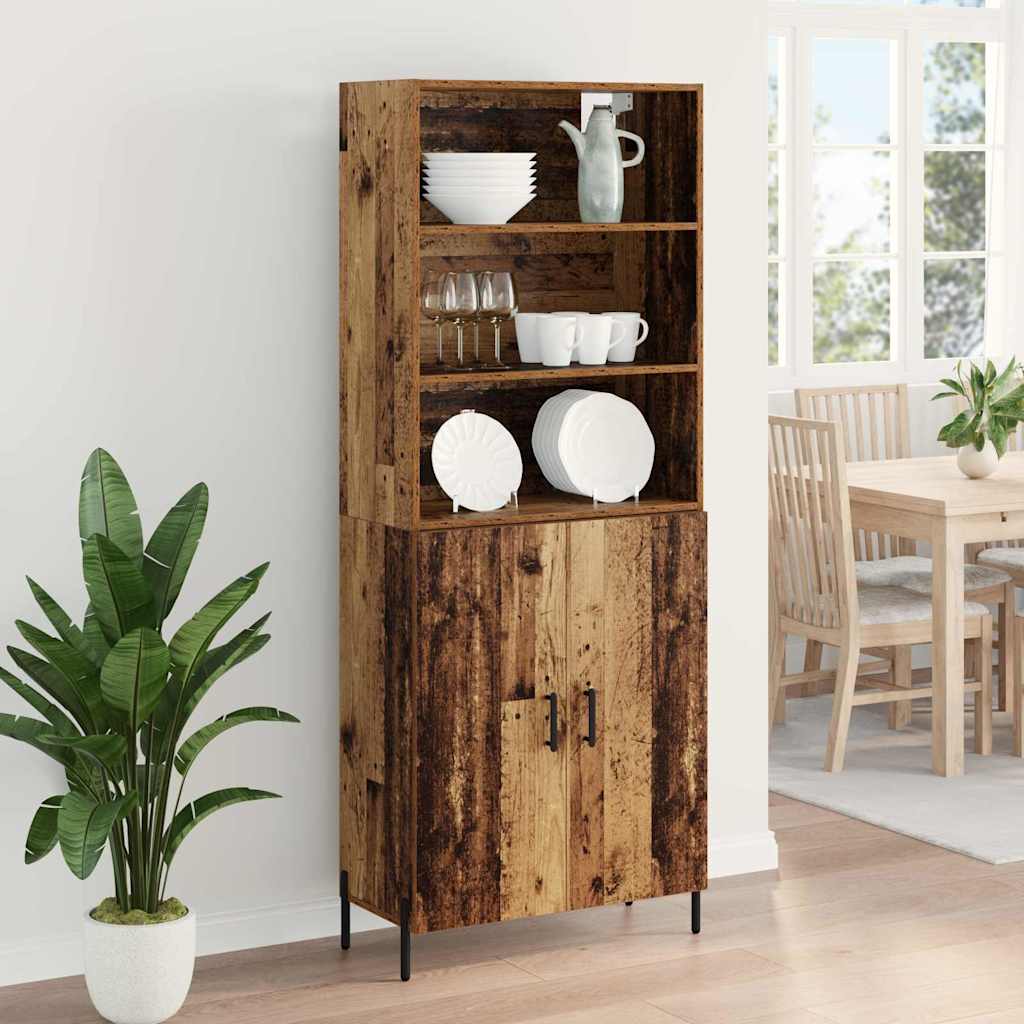 Highboard Παλιό Ξύλο 69,5 x 32,5 x 180 εκ Επεξεργασμένο ξύλο