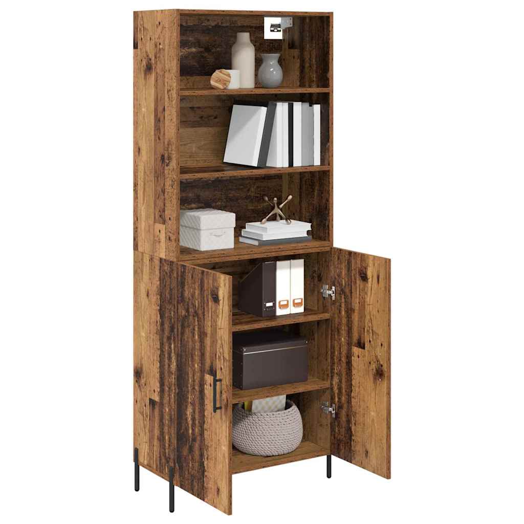 Highboard Παλιό Ξύλο 69,5 x 32,5 x 180 εκ Επεξεργασμένο ξύλο