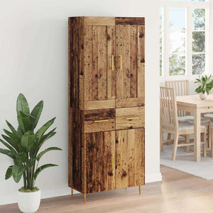 Highboard Παλιό Ξύλο 69,5 x 34 x 180 εκ. Επεξεργασμένο Ξύλο