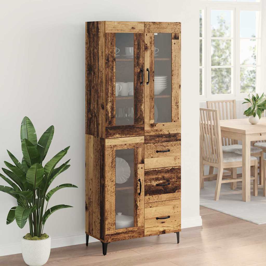 Highboard Παλιό Ξύλο 69,5 x 34 x 180 εκ. Επεξεργασμένο ξύλο