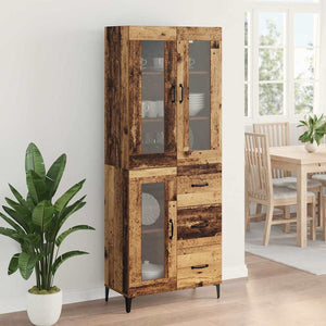 Highboard Παλιό Ξύλο 69,5 x 34 x 180 εκ. Επεξεργασμένο Ξύλο