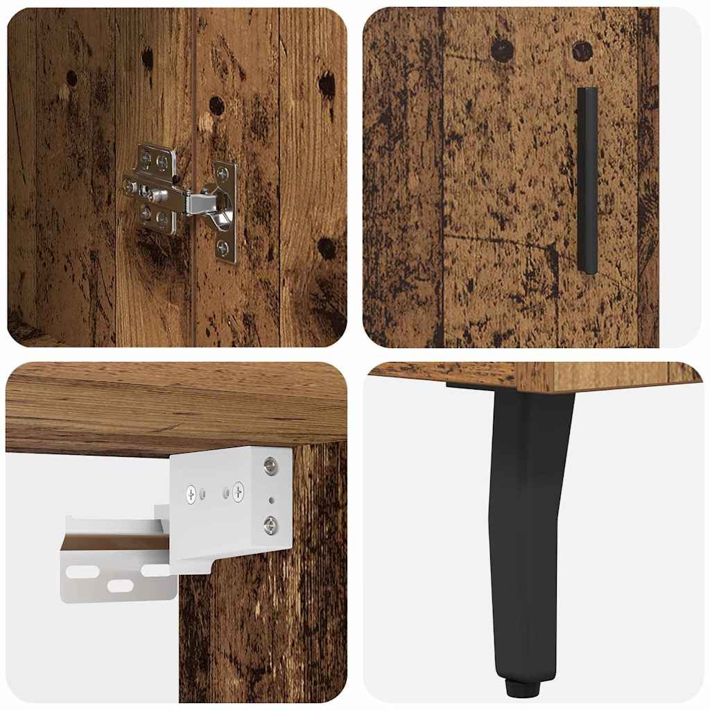 Highboard 2 pcs Παλιό Ξύλο Επεξεργασμένο ξύλο - Pakobazaar