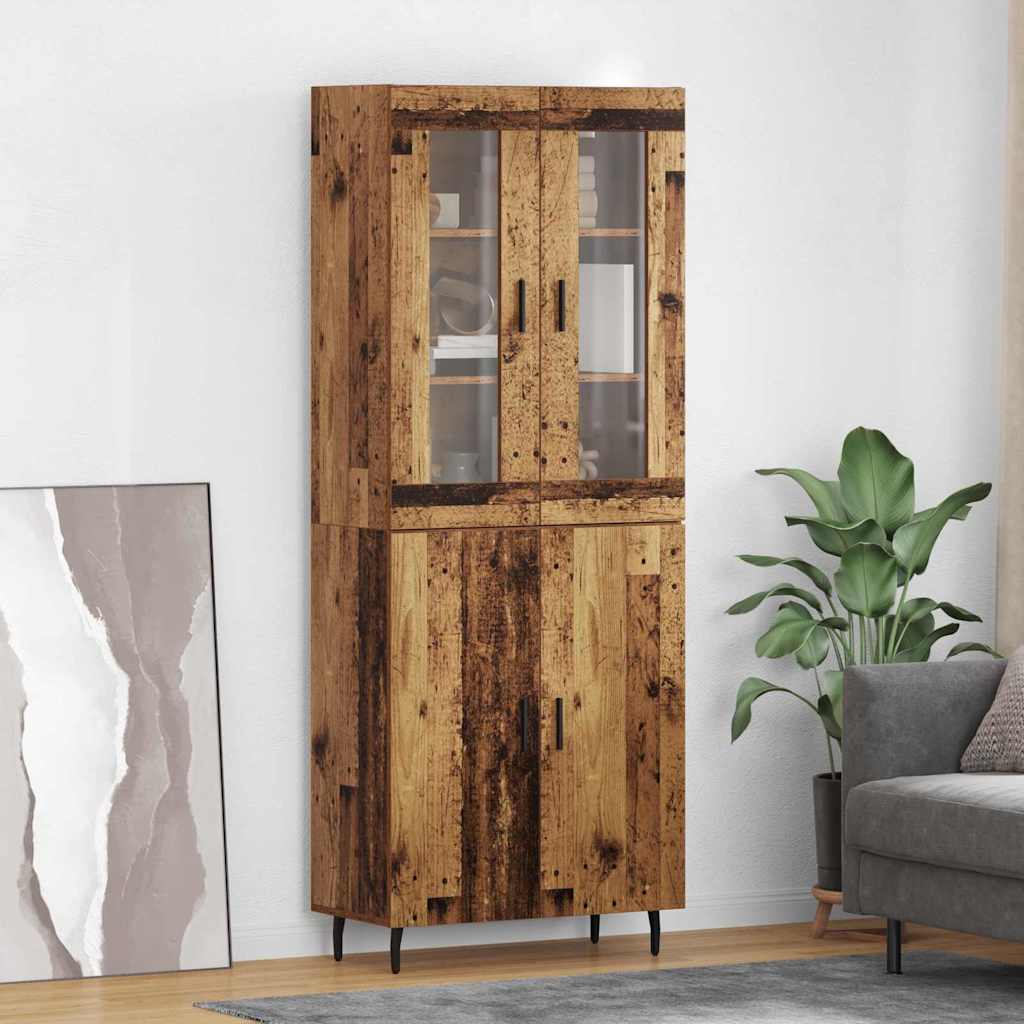 Highboard 2 pcs Παλιό Ξύλο Επεξεργασμένο ξύλο - Pakobazaar