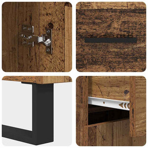 Highboard 2 τμχ. Παλιό Ξύλο 69,5 x 34 x 180 εκ.