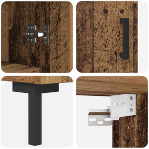 Highboard Παλιό Ξύλο 69,5 x 34 x 180 εκ. Επεξεργασμένο Ξύλο