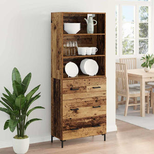 Highboard Παλιό ξύλο 69,5 x 34 x 180 εκ. Επεξεργασμένο Ξύλο