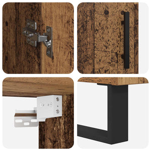 Highboard 2 τμχ. Παλιό Ξύλο 69,5 x 34 x 180 εκ.