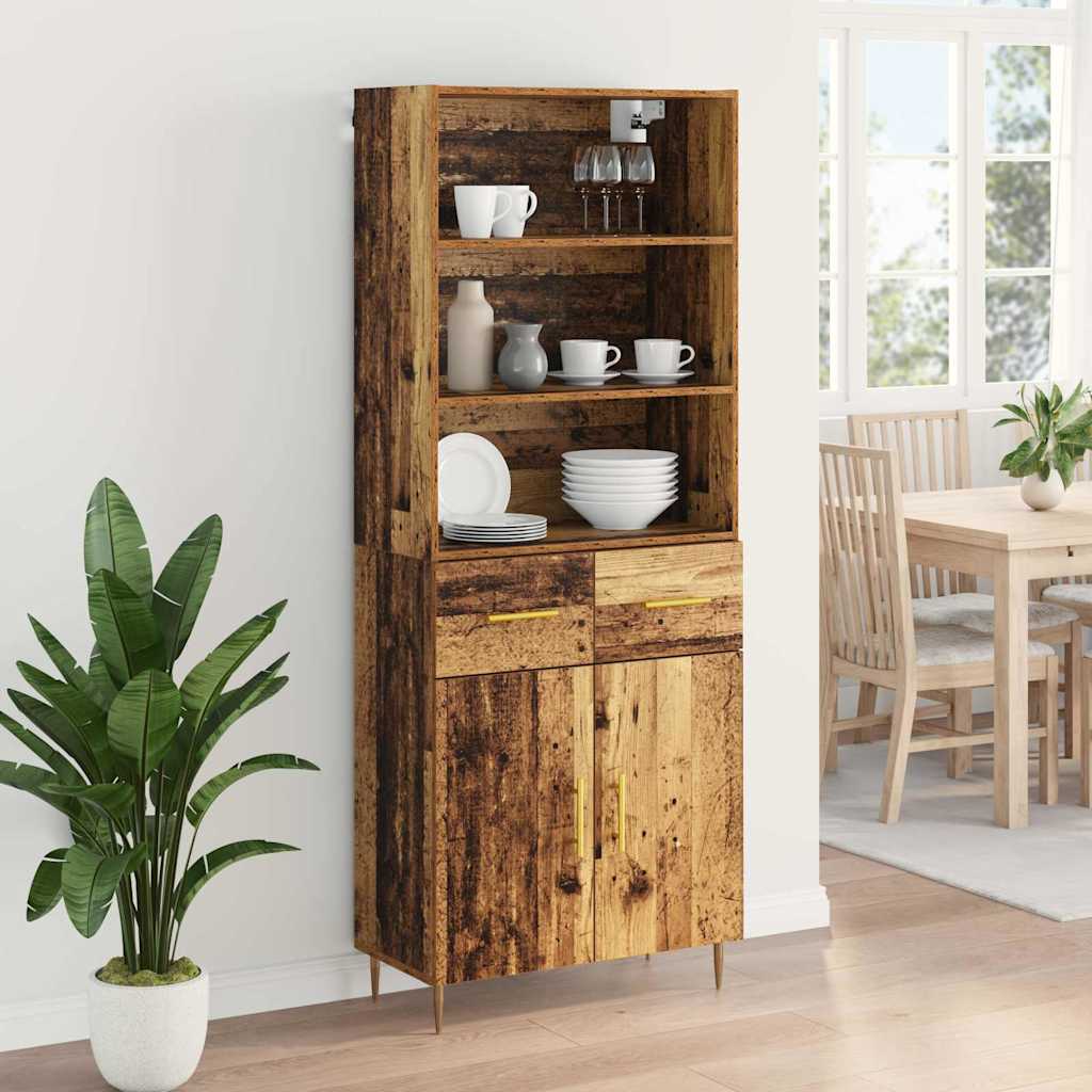 Highboard Παλιό ξύλο 69,5 x 34 x 180 εκ. Επεξεργασμένο ξύλο