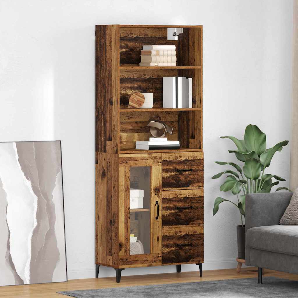Highboard Παλιό Ξύλο 69,5 x 34 x 180 εκ. Επεξεργασμένο ξύλο