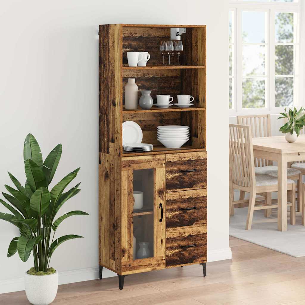 Highboard Παλιό Ξύλο 69,5 x 34 x 180 εκ. Επεξεργασμένο ξύλο