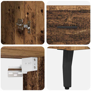 Highboard 2 pcs Παλιό Ξύλο Επεξεργασμένο ξύλο - Pakobazaar
