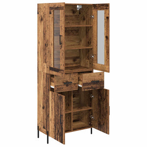 Highboard Παλιό Ξύλο 69,5 x 34 x 180 εκ. Επεξεργασμένο Ξύλο