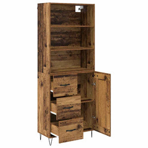 Highboard 2 τμχ. Παλιό ξύλο 69,5 x 34 x 180 εκ.