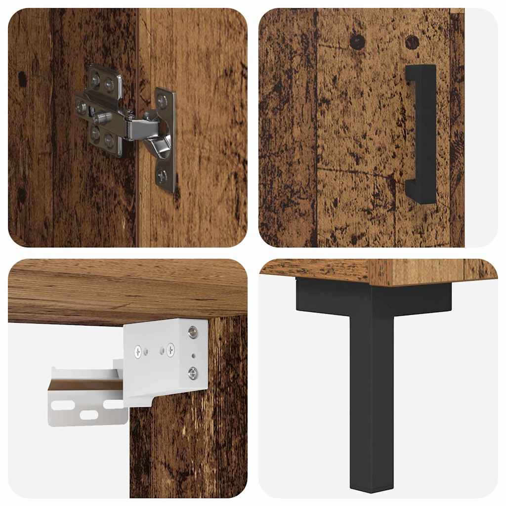 Highboard 2 pcs Παλιό ξύλο Επεξεργασμένο ξύλο - Pakobazaar