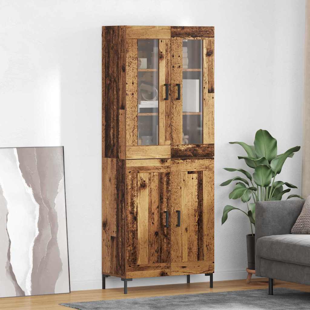 Highboard 2 pcs Παλιό ξύλο Επεξεργασμένο ξύλο - Pakobazaar