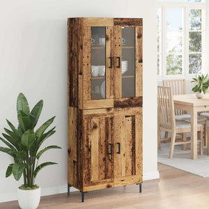 Highboard 2 pcs Παλιό ξύλο Επεξεργασμένο ξύλο - Pakobazaar