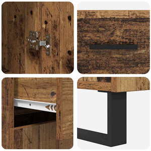 Highboard 2 τμχ. Παλιό ξύλο 69,5 x 34 x 180 εκ.