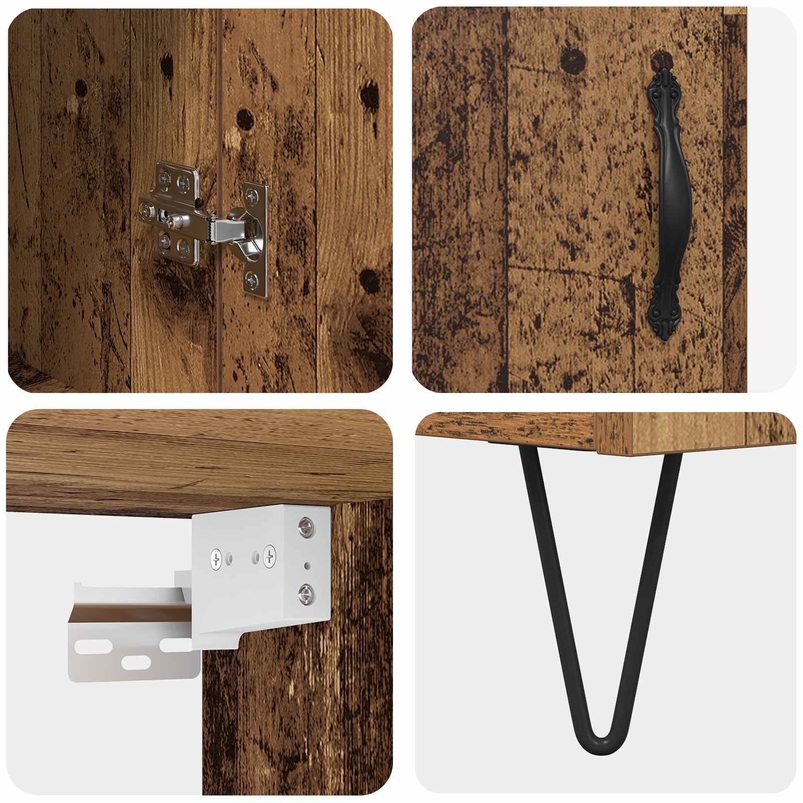 Highboard 2 pcs Παλιό ξύλο Επεξεργασμένο ξύλο - Pakobazaar