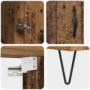 Highboard 2 pcs Παλιό ξύλο Επεξεργασμένο ξύλο - Pakobazaar