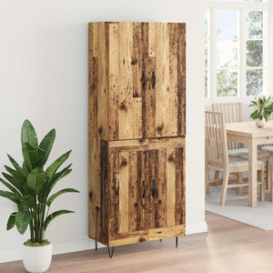 Highboard 2 pcs Παλιό ξύλο Επεξεργασμένο ξύλο - Pakobazaar