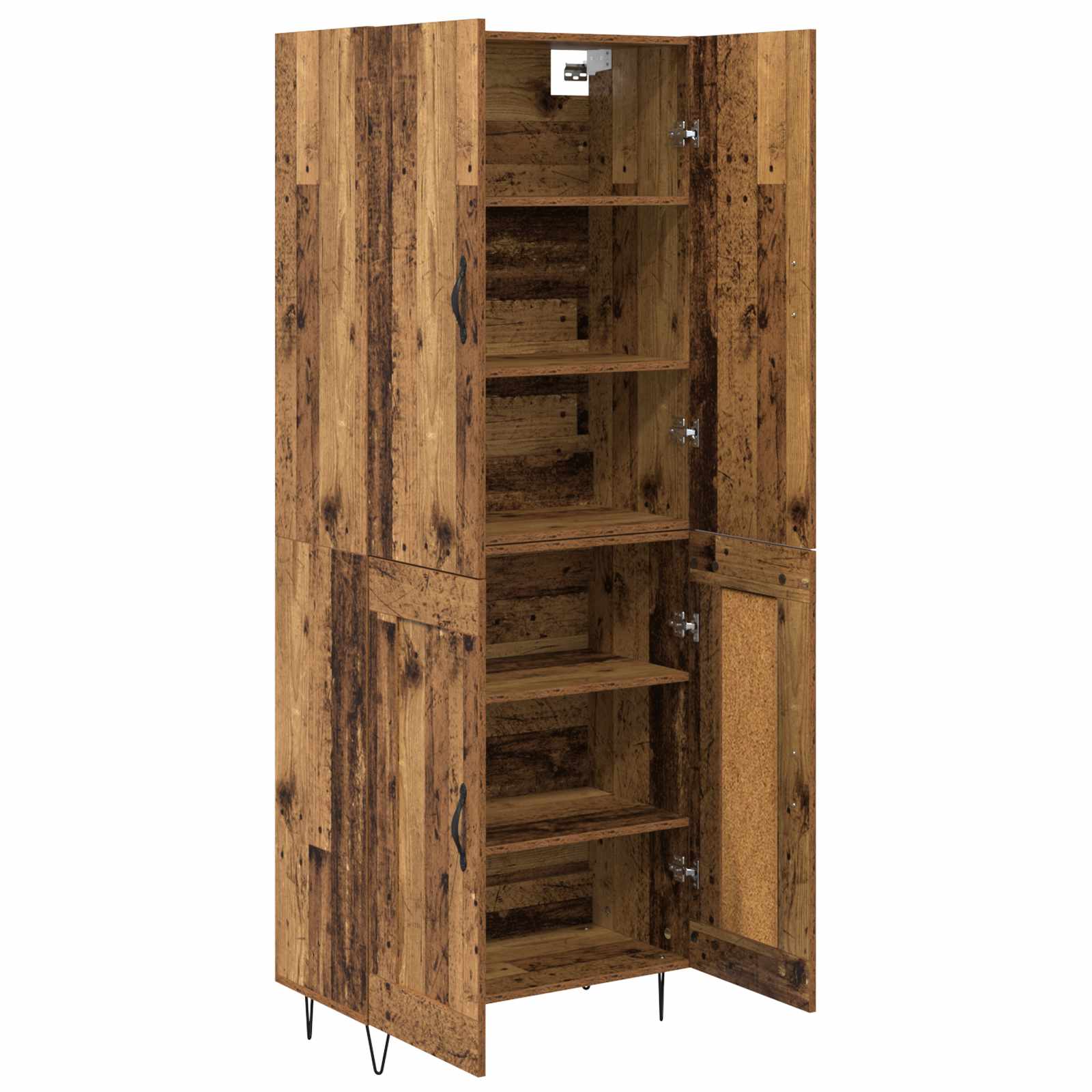 Highboard 2 pcs Παλιό ξύλο Επεξεργασμένο ξύλο - Pakobazaar