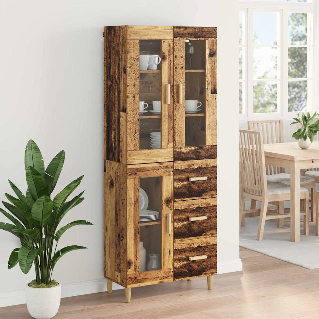 Highboard Παλιό Ξύλο 69,5 x 34 x 180 εκ. Επεξεργασμένο ξύλο
