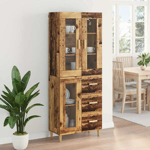 Highboard Παλιό Ξύλο 69,5 x 34 x 180 εκ. Επεξεργασμένο Ξύλο