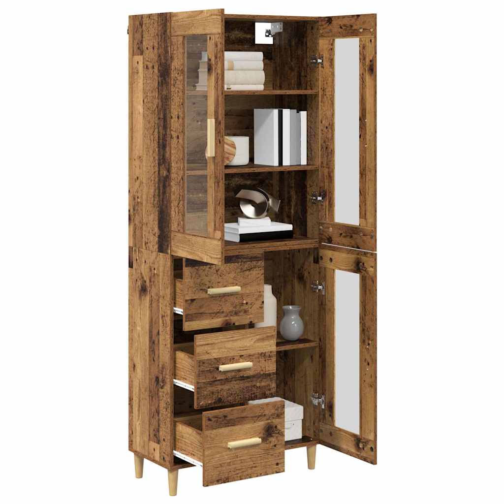 Highboard Παλιό Ξύλο 69,5 x 34 x 180 εκ. Επεξεργασμένο ξύλο