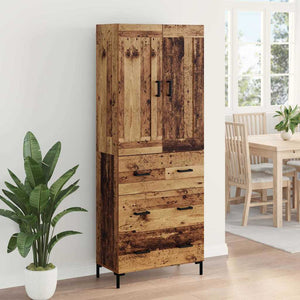 Highboard 2 τμχ. Παλιό Ξύλο 69,5 x 34 x 180 εκ.