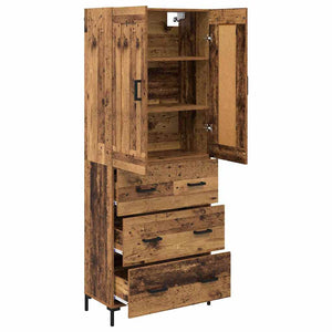 Highboard 2 τμχ. Παλιό Ξύλο 69,5 x 34 x 180 εκ.