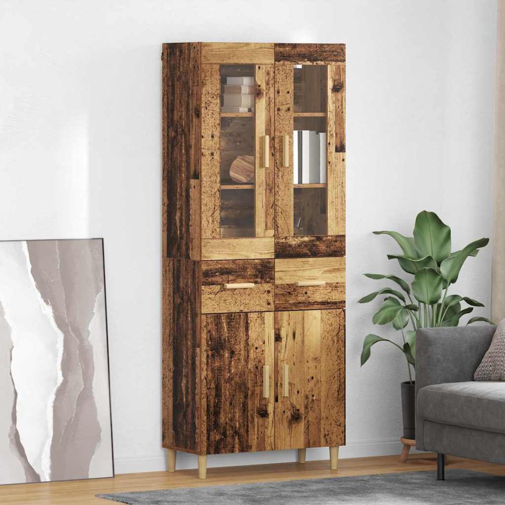 Highboard Παλιό Ξύλο 69,5 x 34 x 180 εκ. Επεξεργασμένο ξύλο