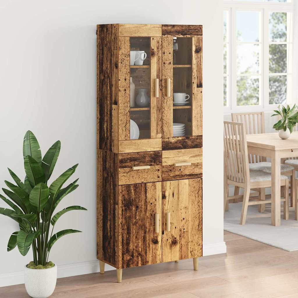 Highboard Παλιό Ξύλο 69,5 x 34 x 180 εκ. Επεξεργασμένο ξύλο