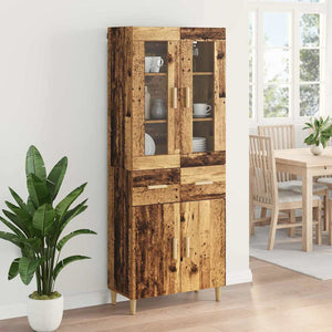 Highboard Παλιό Ξύλο 69,5 x 34 x 180 εκ. Επεξεργασμένο Ξύλο