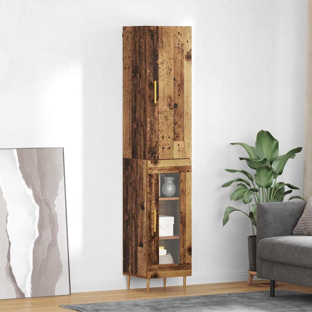 Highboard 2 pcs Παλιό Ξύλο Επεξεργασμένο ξύλο