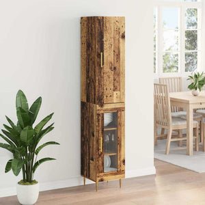 Highboard 2 τμχ. Παλιό Ξύλο 34,5 x 34 x 180 εκ.