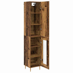 Highboard 2 τμχ. Παλιό Ξύλο 34,5 x 34 x 180 εκ.