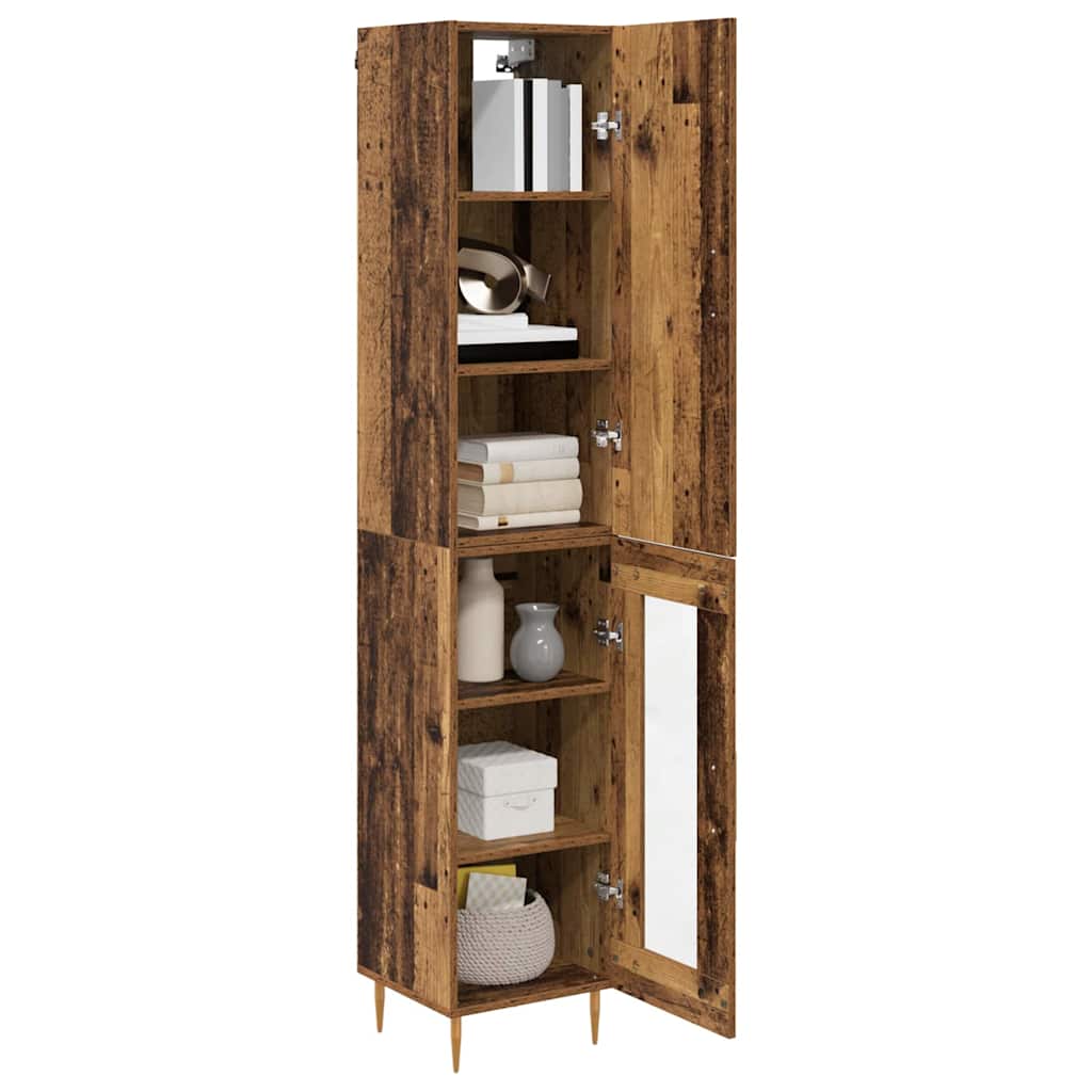 Highboard 2 pcs Παλιό Ξύλο Επεξεργασμένο ξύλο