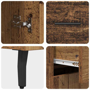 Highboard 2 τμχ. Παλιό Ξύλο 69,5 x 32,5 x 180 εκ