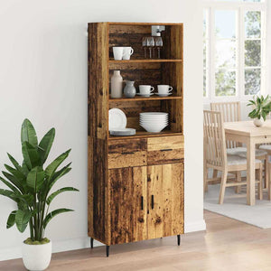 Highboard 2 τμχ. Παλιό Ξύλο 69,5 x 32,5 x 180 εκ