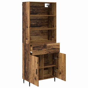 Highboard 2 τμχ. Παλιό Ξύλο 69,5 x 32,5 x 180 εκ