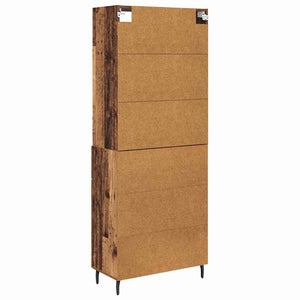 Highboard 2 τμχ. Παλιό Ξύλο 69,5 x 32,5 x 180 εκ