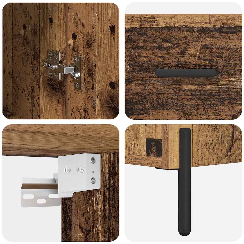 Highboard 2 pcs Παλιό Ξύλο Επεξεργασμένο ξύλο - Pakobazaar