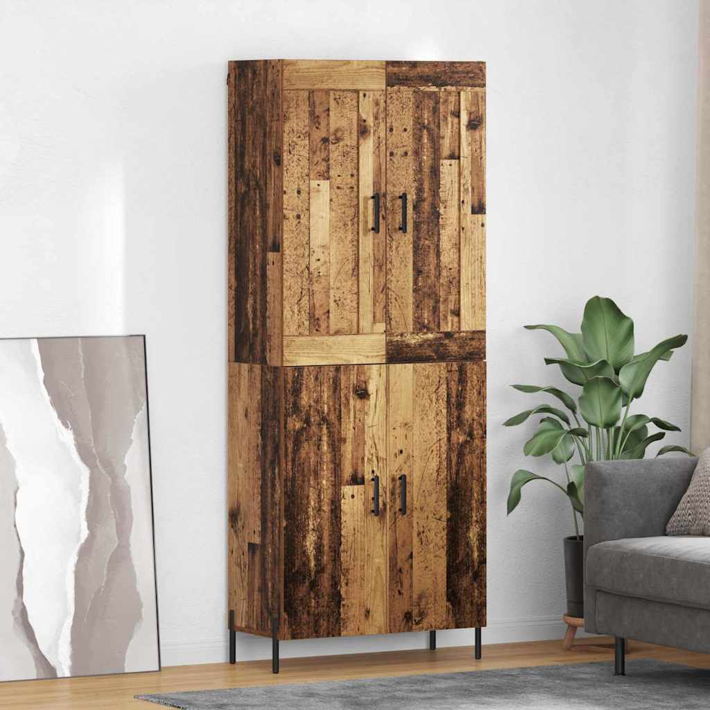 Highboard 2 pcs Παλιό Ξύλο Επεξεργασμένο ξύλο - Pakobazaar