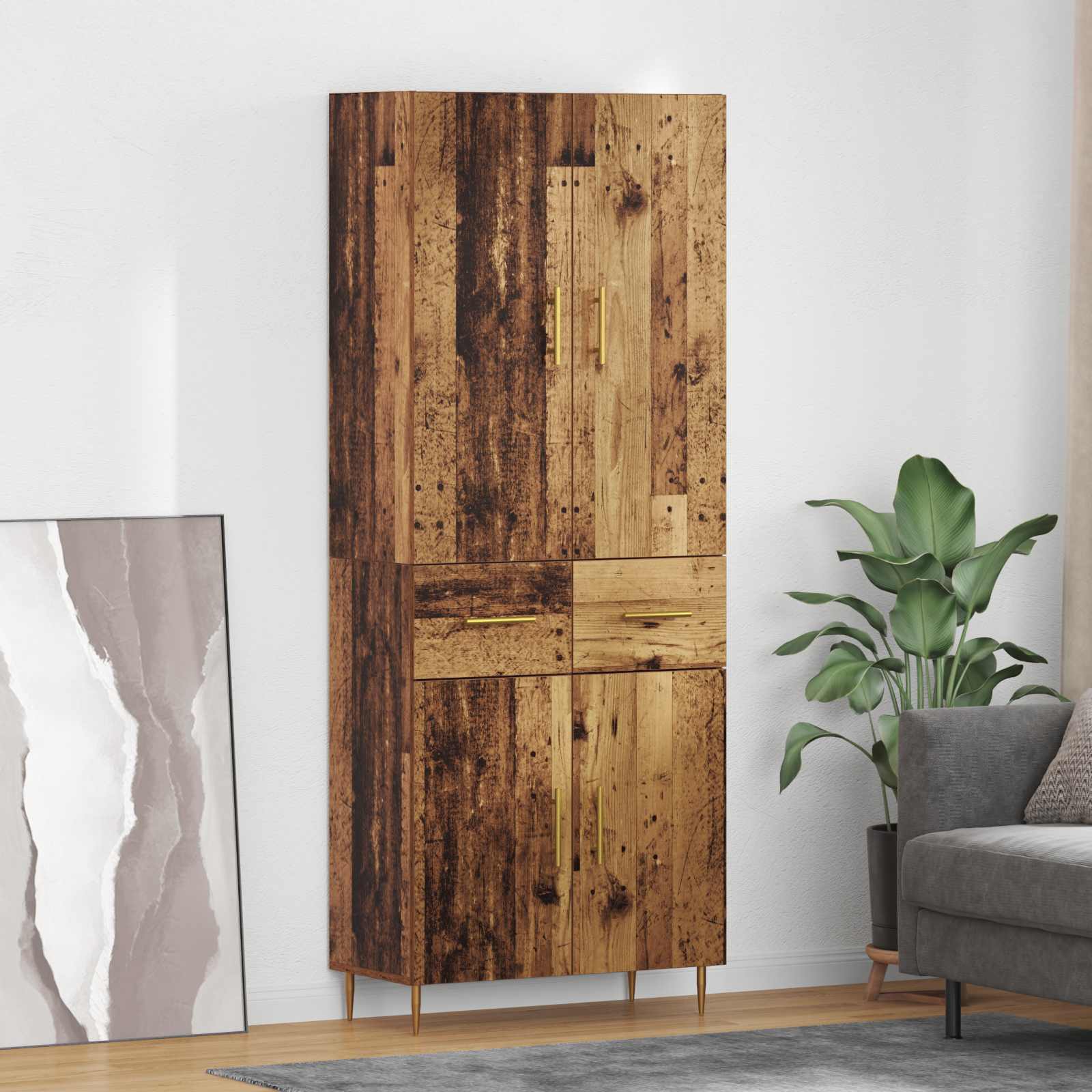 Highboard Παλιό Ξύλο 69,5 x 34 x 180 εκ. Επεξεργασμένο ξύλο